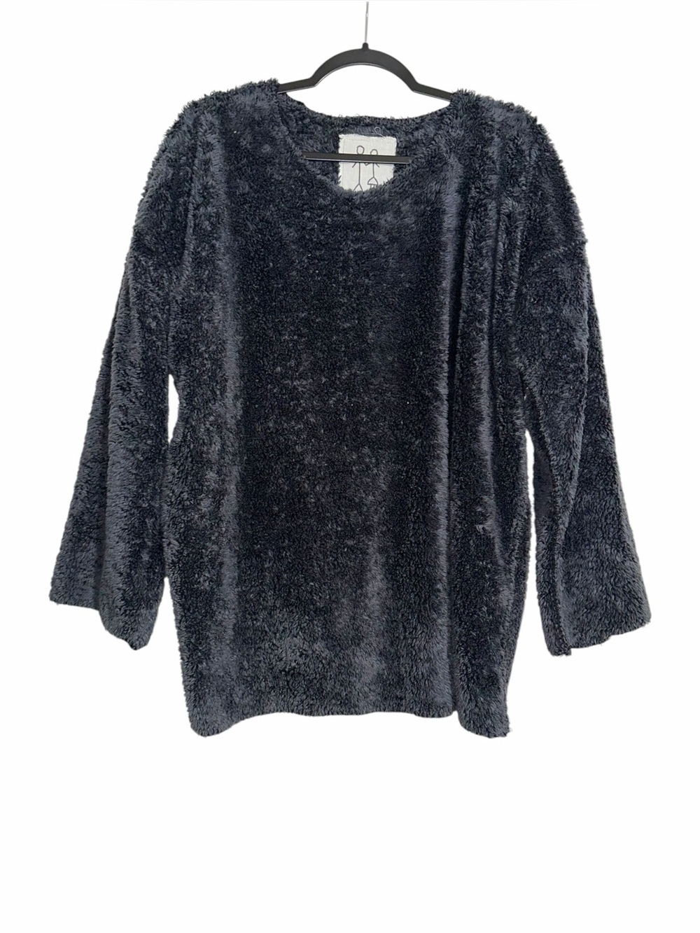 Johnny Was Cozy Plush Pullover Top For Jackets and Tops MEDIUM Dark Gray